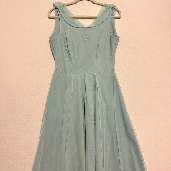 Miss Candyfloss Womens Medium 50s Cinderella Pin Up Swing Dress Blue Glitter - Picture 6 of 15